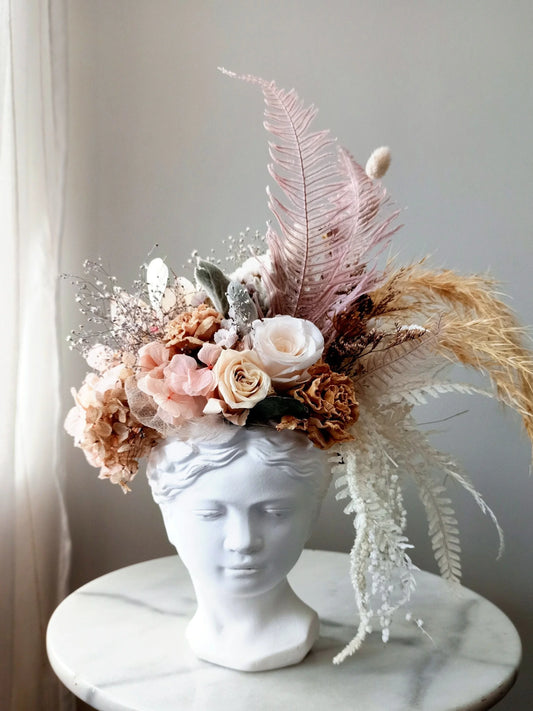 Fair Lady - Dried Florals in Plaster Vessel