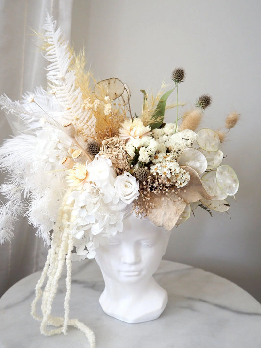 Fair Lady - Dried Florals in Plaster Vessel