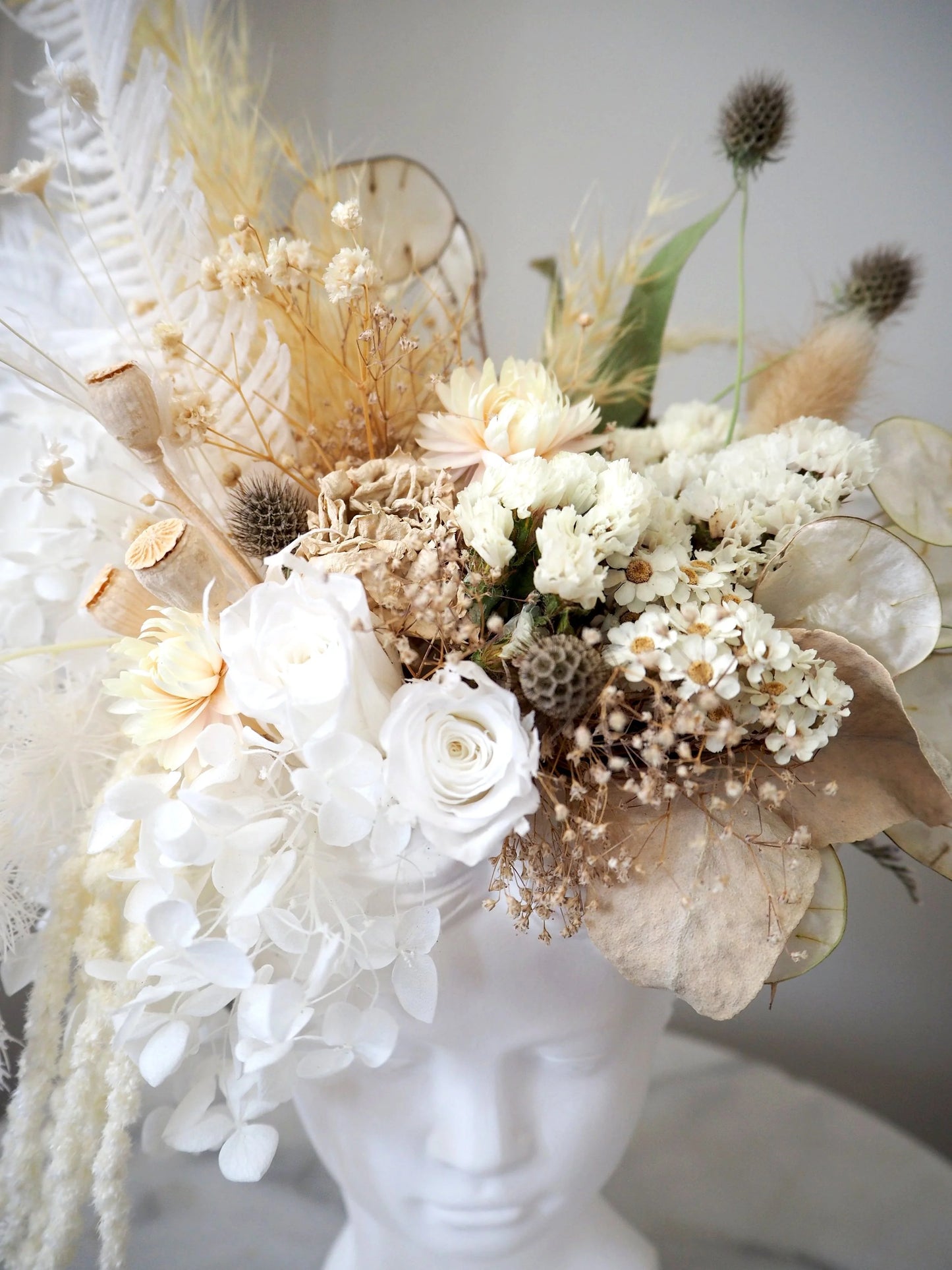 Fair Lady - Dried Florals in Plaster Vessel