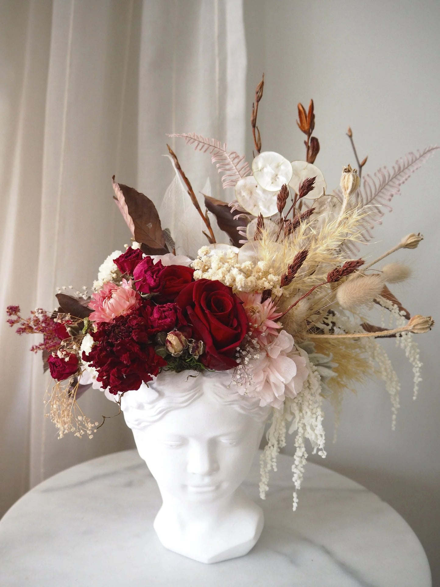 Fair Lady - Dried Florals in Plaster Vessel