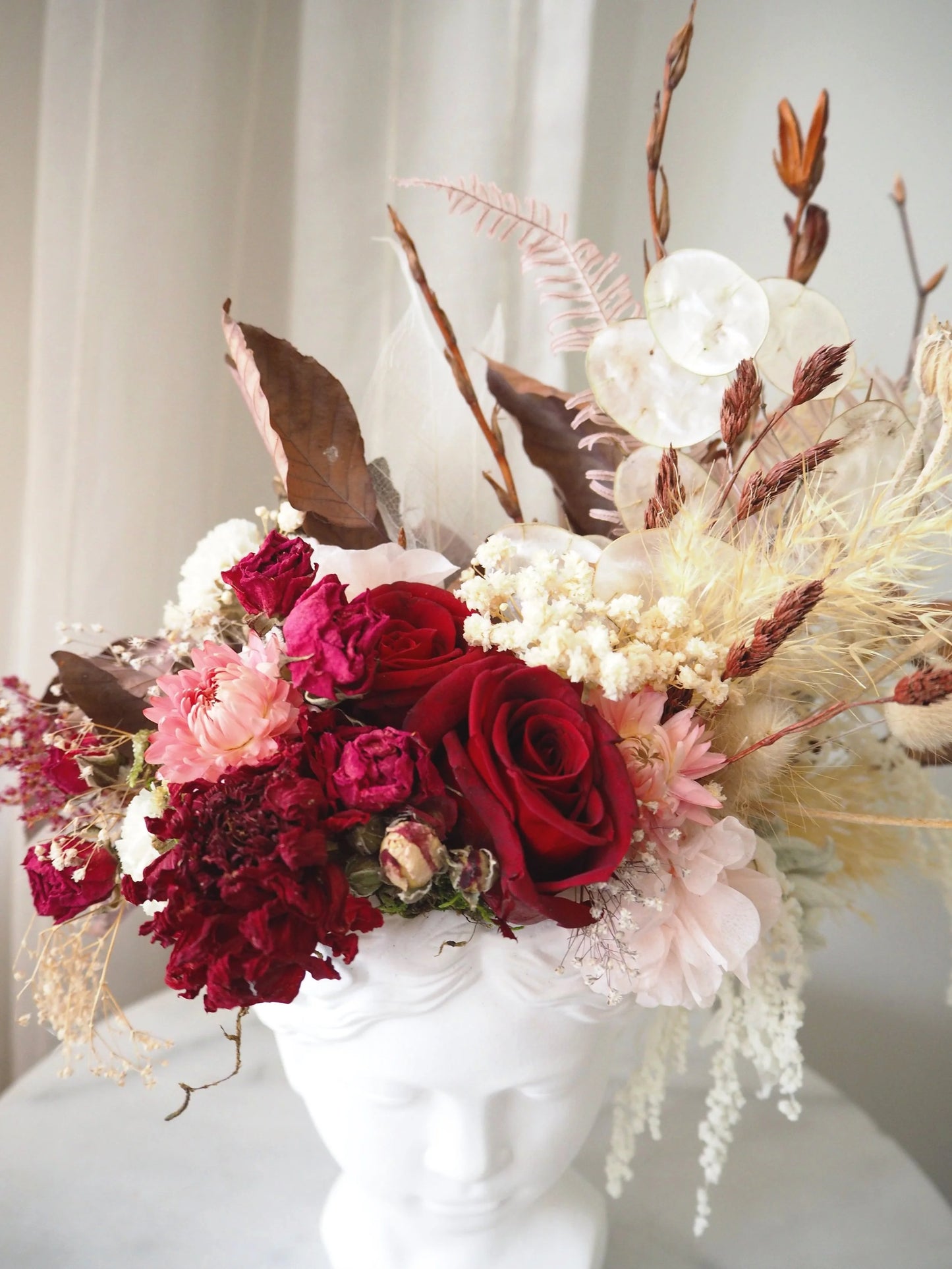 Fair Lady - Dried Florals in Plaster Vessel