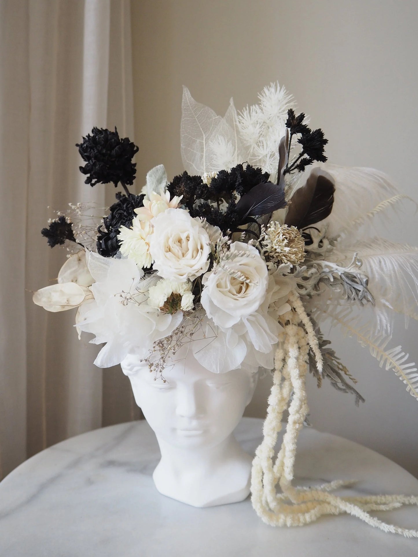 Fair Lady - Dried Florals in Plaster Vessel