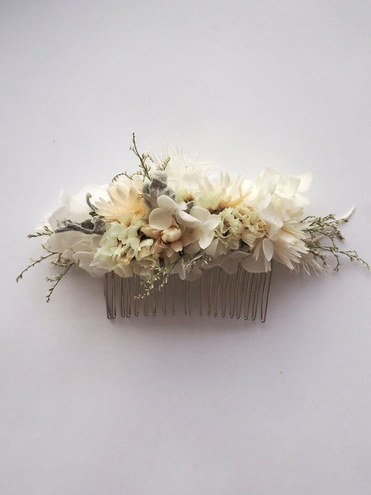 Chic White Floral Hair Comb